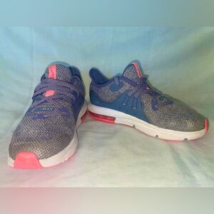 Nike Blue and Pink Sneakers with Cushioned Midsole